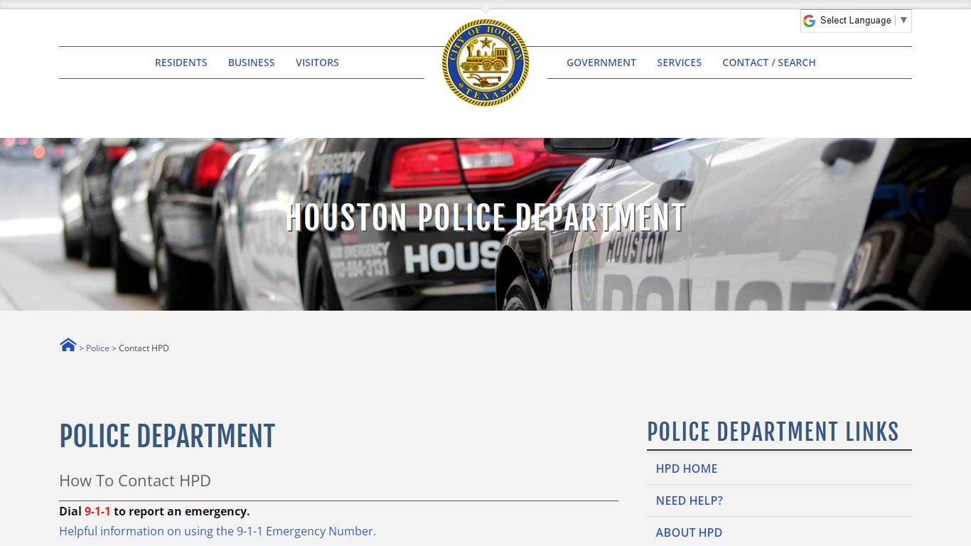 How to Contact HPD - Houston